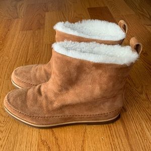 Jenni Kayne Suede Moc Boot Saddle/Ivory Size 40
